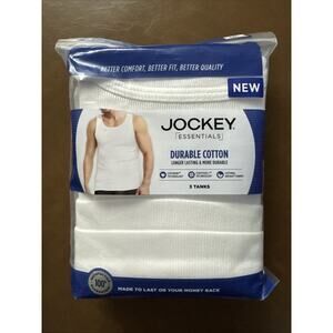 Men/Women JOCKEY Essentials sz 3XL White Durable Cotton 3 Tanks Stay Cool Tech